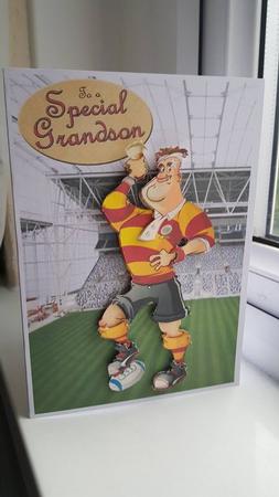Rugby Dude Decoupage Sheet. by Lesley Facey