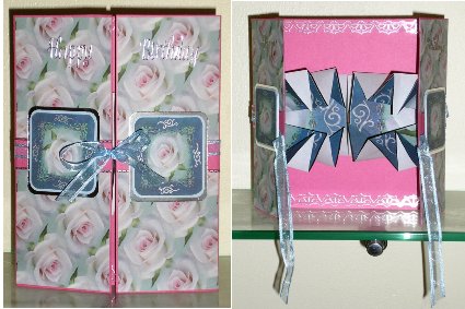 Exploding Card Palest Pink Rose by Lesley Williams