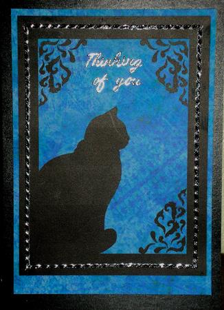 Cat Silhouette A4 Card by Lesley Williams