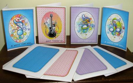 Swirly Musical Notelet Set by Lesley Williams