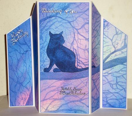 Cat Sitting in a Tree in the Evening Theatre Fold by Lesley Williams