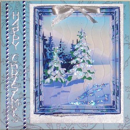 Snowy Fir Trees Wavy Edged Side Stacker by Lesley Williams
