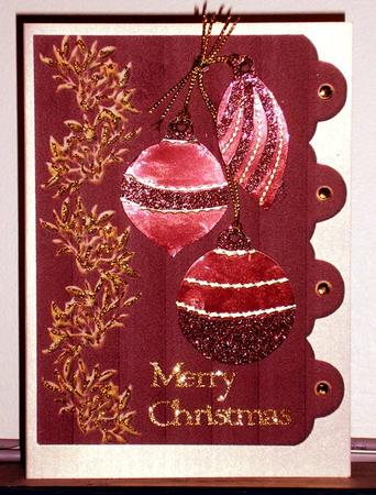 Green and Red Christmas Scallop Card Fronts with Sentiments by Lesley Williams