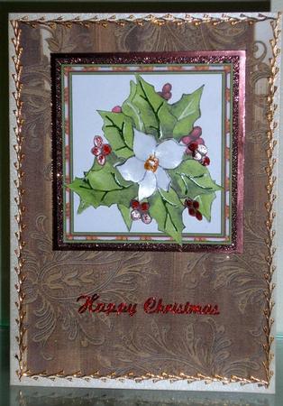 Vintage Tea Painted Embossed Leaf A4 Backing Paper by Lesley Williams