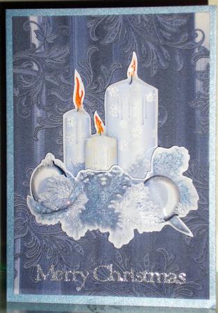 Dark Blue Painted Embossed Leaf A4 Backing Paper by Lesley Williams