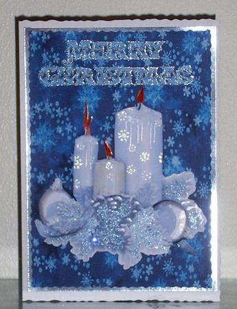 Ice Blue Christmas Candles by Lesley Williams