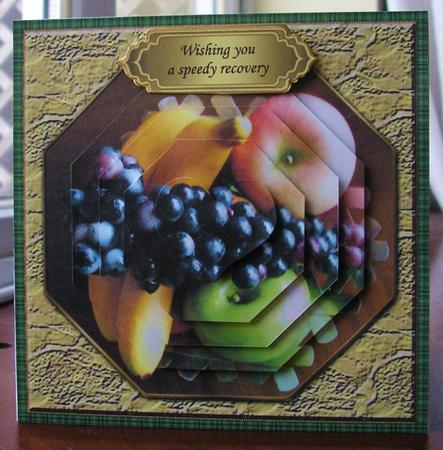 Get Well Soon Fruit Plate Pyramid Card by Lesley Williams