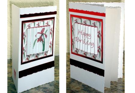 Red Floral Happy Birthday Flip Card Kit by Lesley Williams