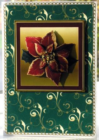 Red Poinsettia Topper/card Front with Decoupage by Lesley Williams