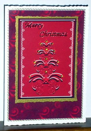 Xmas Tree Flourish in Red by Lesley Williams
