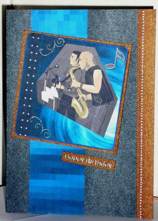 Rock Concert 5 - the Sax Player by Lesley Williams