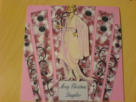 Art Deco Panels in Pink Marble with Lady by Lianne Elvidge