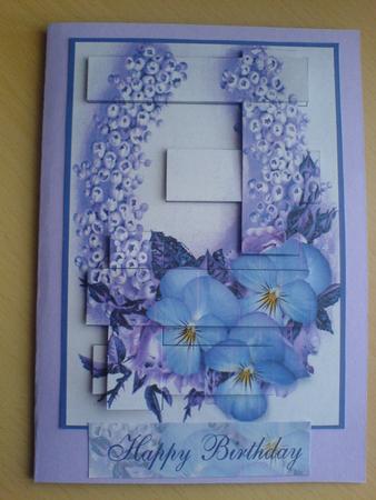Intertwined Pyramid All in Purple Happy Birthday by Lianne Elvidge