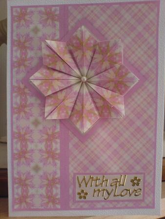 Pretty Pink & Peach Card Front & Matching Teabag Tiles by Lianne Elvidge