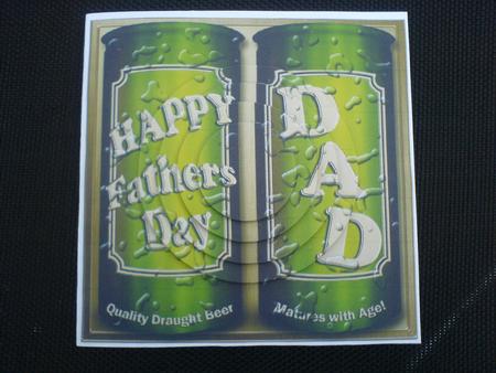 Fathers Day Beer Cans Circle Pyramage Topper by Lianne Elvidge