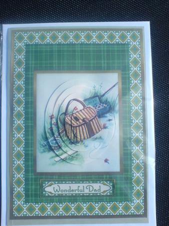 Gone Fishing Pyramid Card Front by Lianne Elvidge