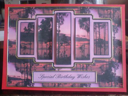 Deep Red & Pink Sunset Panel Card Kit by Lianne Elvidge