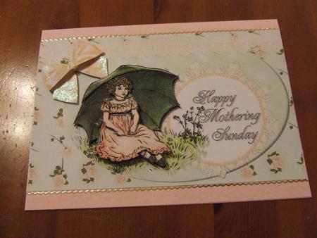 Vintage Girl in a Meadow Mothering Sunday Decoupage by Linda Allison
