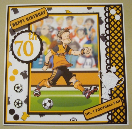 Football Dude Gold and Black by Linda Fraser