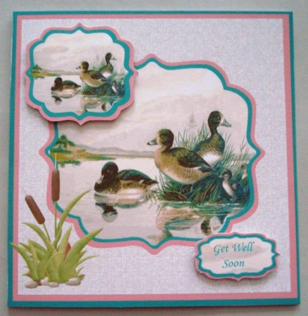 Get Well Soon Card with Mallard Pond Scene by Linda Fraser