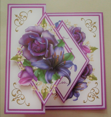 DFB Purple Roses & lilies (Get well soon) by Linda Fraser