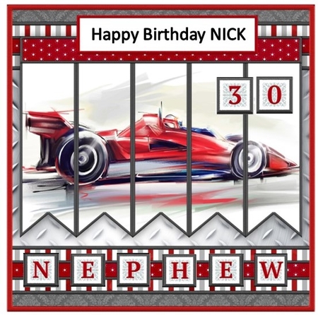 MOTOR RACING 7.5 Alphabet and Age Quick Card Kit Create Any Name by Linda Fraser