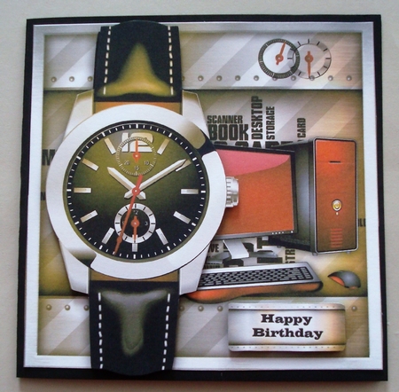 Black Male Watch Card Mini Kit by Linda Fraser