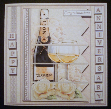 CHAMPAGNE 7.5 Alphabet Pearl Wedding Anniversary Alphabet & Age Card Kit  by Linda Fraser
