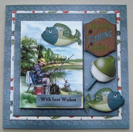 Male Card Gone Fishing by Linda Fraser