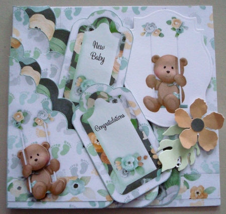 Gender neutral Milestones Scallop Pocket Card Kit with Envelope by Linda Fraser