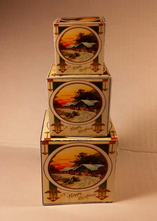 All In One Gift Box - Christmas Log Cabin by Linda Garnett