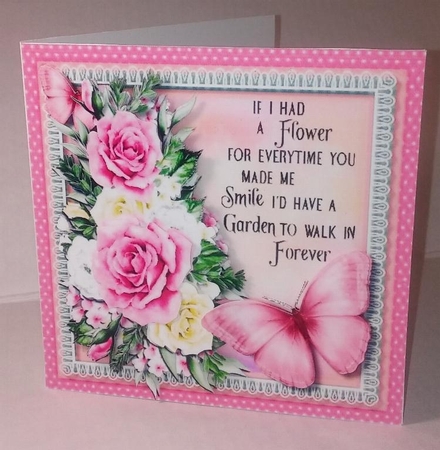 8x8 Mini Kit Beautiful Flowers and a Smile , Pink  by Linda Garnett