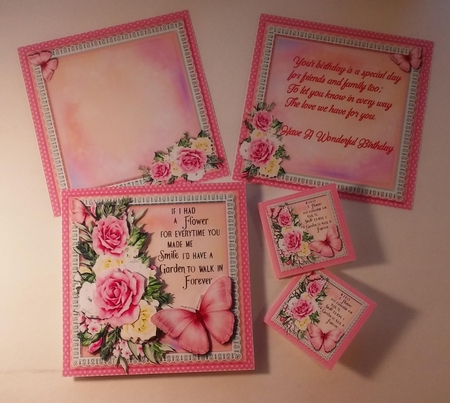 8x8 Mini Kit Beautiful Flowers and a Smile , Pink  by Linda Garnett