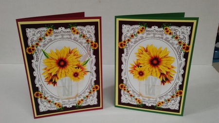 2 Rustic sunflower card fronts/toppers 1 by Linda Garnett