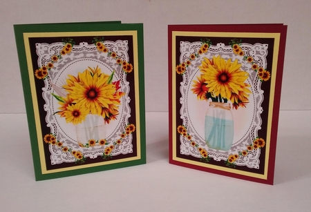 2 Rustic sunflower card fronts/toppers 2 by Linda Garnett