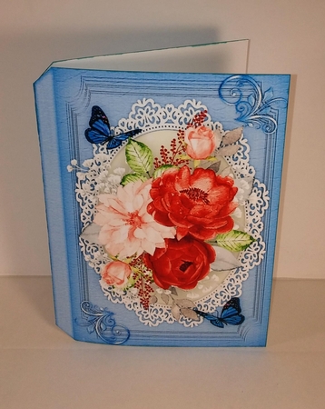 Print and Fold , Red and Pink Blossoms  by Linda Garnett