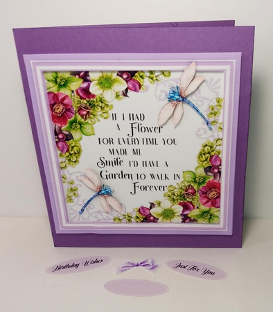 Beautiful Hellebore and Dragonflys  by Linda Garnett