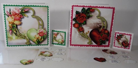 Hearts & Flowers On Golden Frame Bumper Kit 1 by Linda Garnett