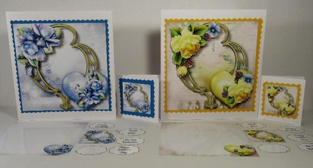 Hearts & Flowers On Golden Frame Bumper Kit 2 by Linda Garnett