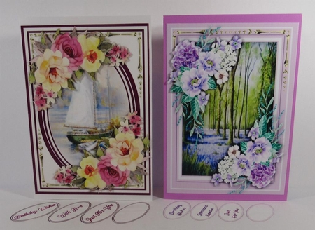 4, Lovely A5 Floral Cards  by Linda Garnett