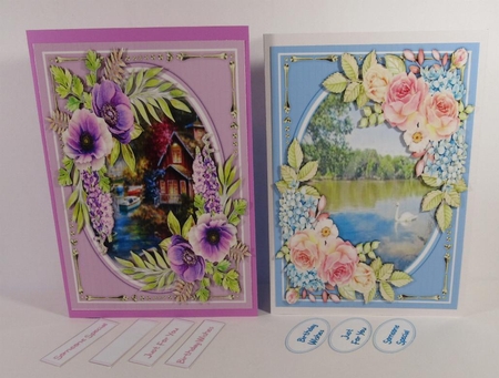 4, Lovely A5 Floral Cards  by Linda Garnett