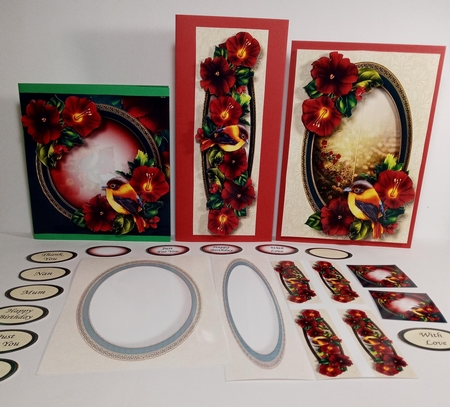 Rich Red Flowers Bumper Kit by Linda Garnett