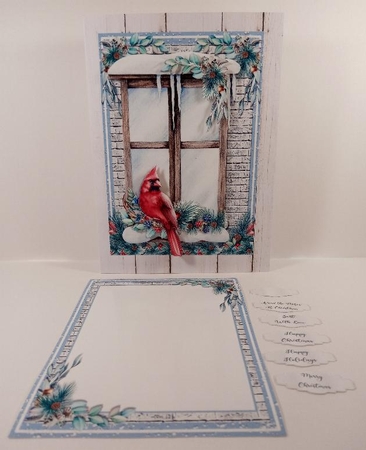 CHRISTMAS WINDOW - CARDINAL by Linda Garnett