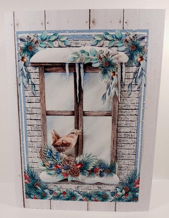 CHRISTMAS WINDOW - WREN by Linda Garnett