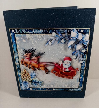 Watercolour Christmas - Santa Sleigh by Linda Garnett
