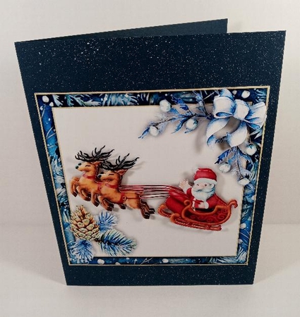 Watercolour Christmas - Santa Sleigh by Linda Garnett