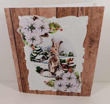 Christmas  Rabbit  A5 Mini Kit by Linda Garnett