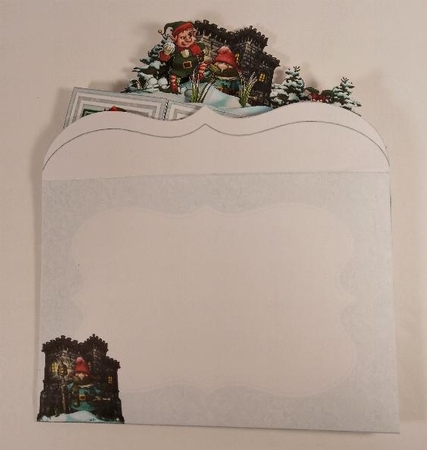 Christmas Gnomes Box Card Kit With matching Envelope & Instructions by Linda Garnett