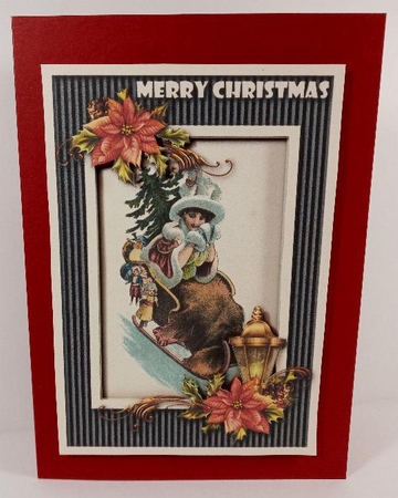 Vintage Christmas Lady A4 by Linda Garnett