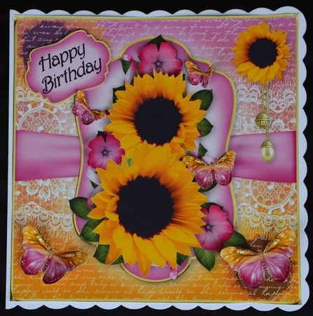 Sunflowers and Butteflies 3 by LINDA HAMMOND